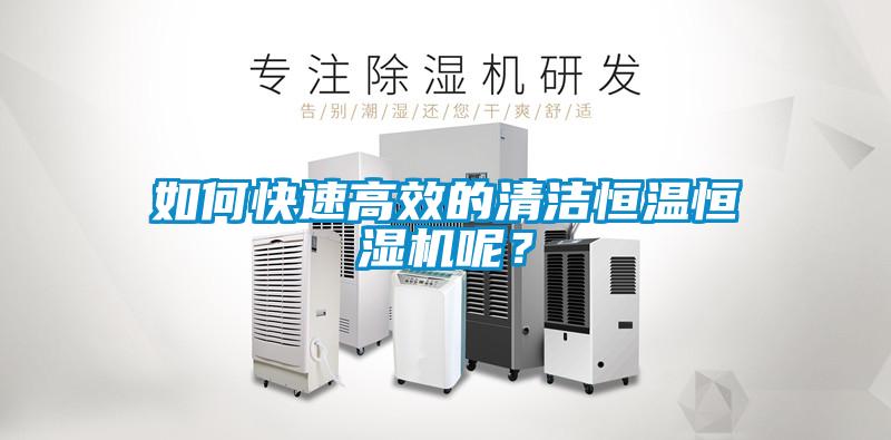如何快速高效的清洁恒温恒湿机呢？