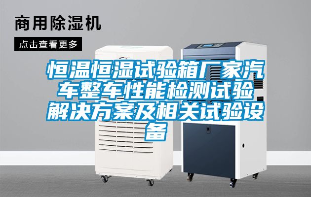 恒温恒湿试验箱厂家汽车整车性能检测试验解决黄瓜视频下载APP及相关试验设备