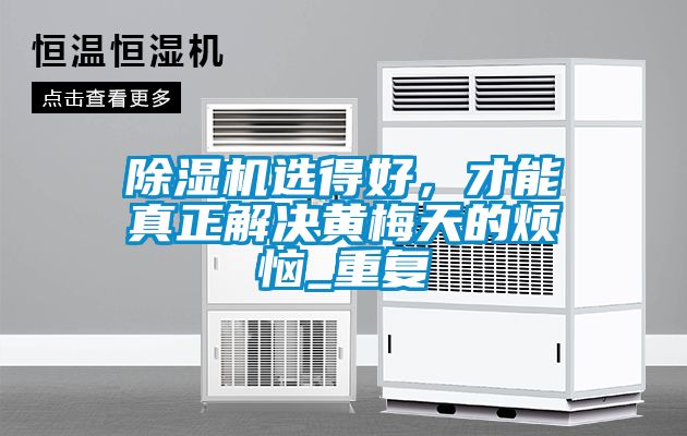 黄瓜视频下载污机选得好，才能真正解决黄梅天的烦恼_重复